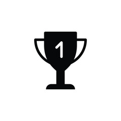Cup vector icon. First place cup sign. Reward victory cup symbol. Goblet icon. Ceremony contest cup icon. UX UI icon