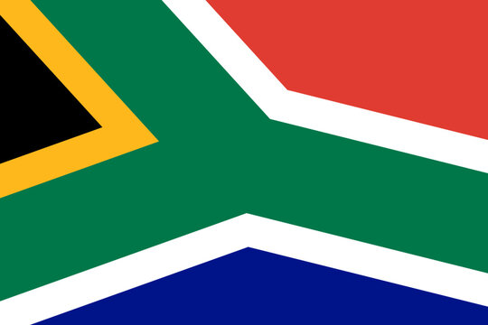 South Africa flag - rectangular cutout of rotated vector flag.