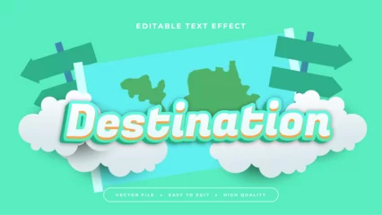 Fotobehang Green white and blue destination 3d editable text effect - font style © QalamVision