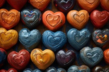 Valentine's Day hearts in color