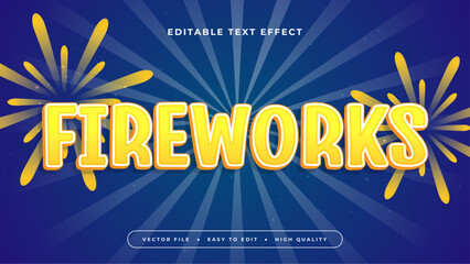 Blue and yellow firework 3d editable text effect - font style