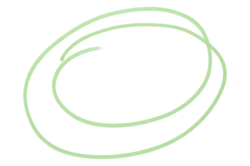 Green round brush isolated on transparent background.