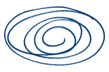 Blue round brush isolated on transparent background.