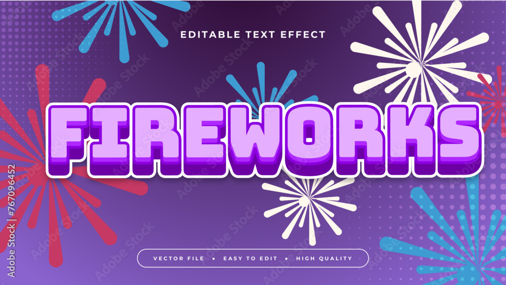 Wall mural colorful firework 3d editable text effect - font style