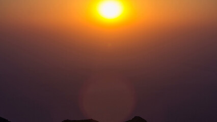 Sunset with rocks timelapse. Jebel Hafeet is a mountain located primarily in the environs of Al Ain