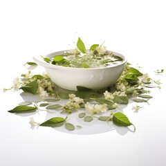 Beautiful Herb infused Foot Soak isolated on white background
 - obrazy, fototapety, plakaty