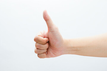 thumb up gesture isolated white