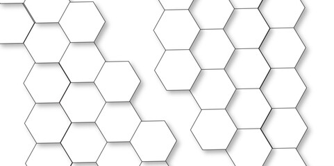 	
Abstract background with hexagons. Geometric hexagon polygonal pattern background vector. seamless bright white abstract honeycomb grid 3d cell tile technology texture backdrop concept.