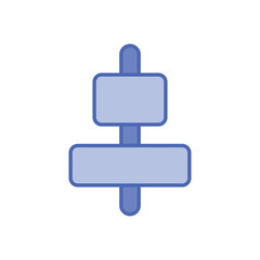 Blue Line Center Alignment vector icon