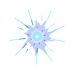 power impact vfx cartoon. electric blue, fx smoke, sword bomb power impact vfx sign. isolated symbol vector illustration