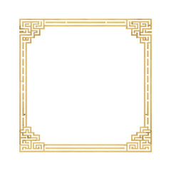 Chinese Luxury Gold Border Frame png isolated on transparent background