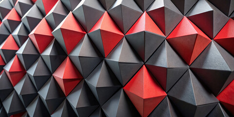 wall, background, many different 3D triangles and pyramids