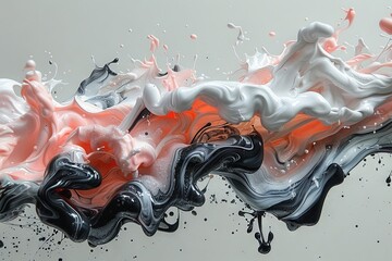 White background with abstraction fluid art.