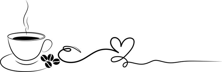 line art coffe cup