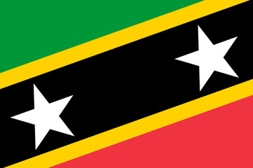Saint Kitts and Nevis flag - rectangular cutout of rotated vector flag. - 767098622