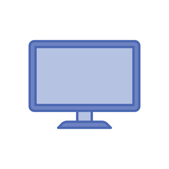 Blue Line Monitor vector icon