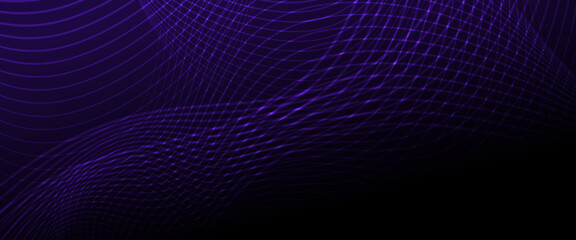 Purple violet and black dark vector 3D modern line futuristic tech banner shapes effect illustration. For business banner, formal invitation backdrop, luxury voucher, prestigious gift certificate