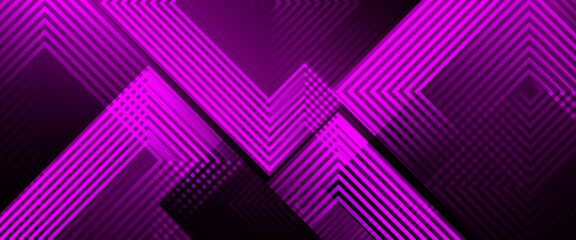 Purple violet and black dark violet vector 3d futuristic tech glow and shinning line simple modern abstract banner. For brochures, covers, posters, banners, websites, header