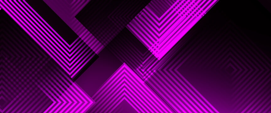 Purple violet and black dark vector abstract 3D futuristic modern neon banner with shape line. Can be used in cover design, book design, poster, cd cover, flyer, website backgrounds or advertising