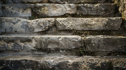 Rough-hewn stone steps lead upward in an inviting composition.
