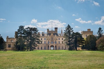 Looking at the Lednice Castle, Czech Republic