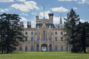 Looking at the Lednice Castle, Czech Republic