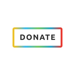 Donate web button. Symbol of financial aid isolated on white background. Vector illustration.