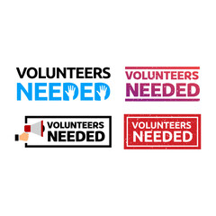 Set of volunteer logo premium vector illustration.