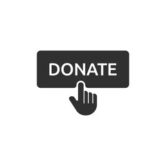 Donate web button. Symbol of financial aid isolated on white background. Vector illustration.