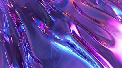 Abstract 3d render, iridescent background design, dark background design