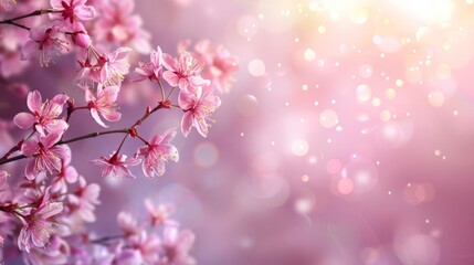 Vibrant pink sakura cherry blossoms in full bloom, representing spring and natural beauty, perfect for seasonal designs and floral themes.