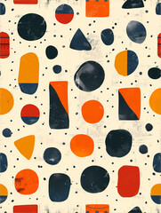 Abstract pattern design made out of basic rectangular and circular shapes