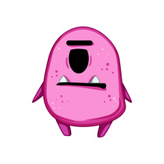 fun monster character cartoon. face comic, baby child, mouth toy fun monster character sign. isolated symbol vector illustration