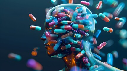 Obraz premium 3D rendered illustration showing a virus and DNA structure