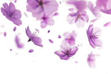 Blurry Flowers in Motion on Transparent
