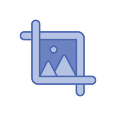 Blue Line Crop Tool vector icon