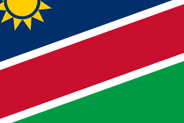 Namibia flag - rectangular cutout of rotated vector flag.