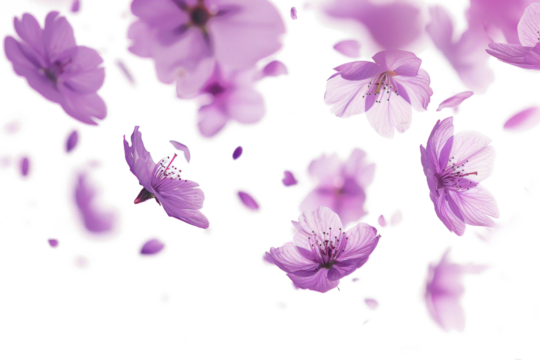 Blurry Flowers in Motion on Transparent