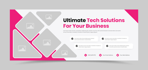 Multipurpose ads presentation corporate business web banner with multiple image placeholder - obrazy, fototapety, plakaty