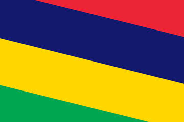 Mauritius flag - rectangular cutout of rotated vector flag.