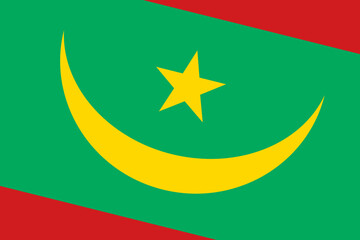 Mauritania flag - rectangular cutout of rotated vector flag.