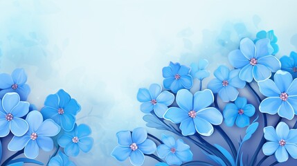 Forgetmenotisolated background, 3D cartoon, pastel, watercolor tone