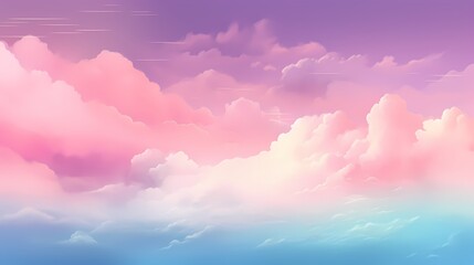 A dreamy cotton candy sky gradient, featuring soft pinks, purples, and blues, perfect for adding whimsy to graphic designs and illustrations. - obrazy, fototapety, plakaty