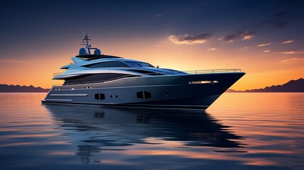 A luxury yacht cruising on calm waters, symbolizing the rewards of successful financial management and investment - obrazy, fototapety, plakaty