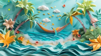 Origami Paper Town: Tropical Vacation Essence