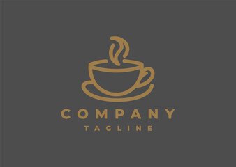 Coffee logo design vector icon flat illustration