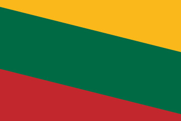 Lithuania flag - rectangular cutout of rotated vector flag.