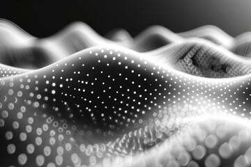 An abstract halftone wave dotted background.