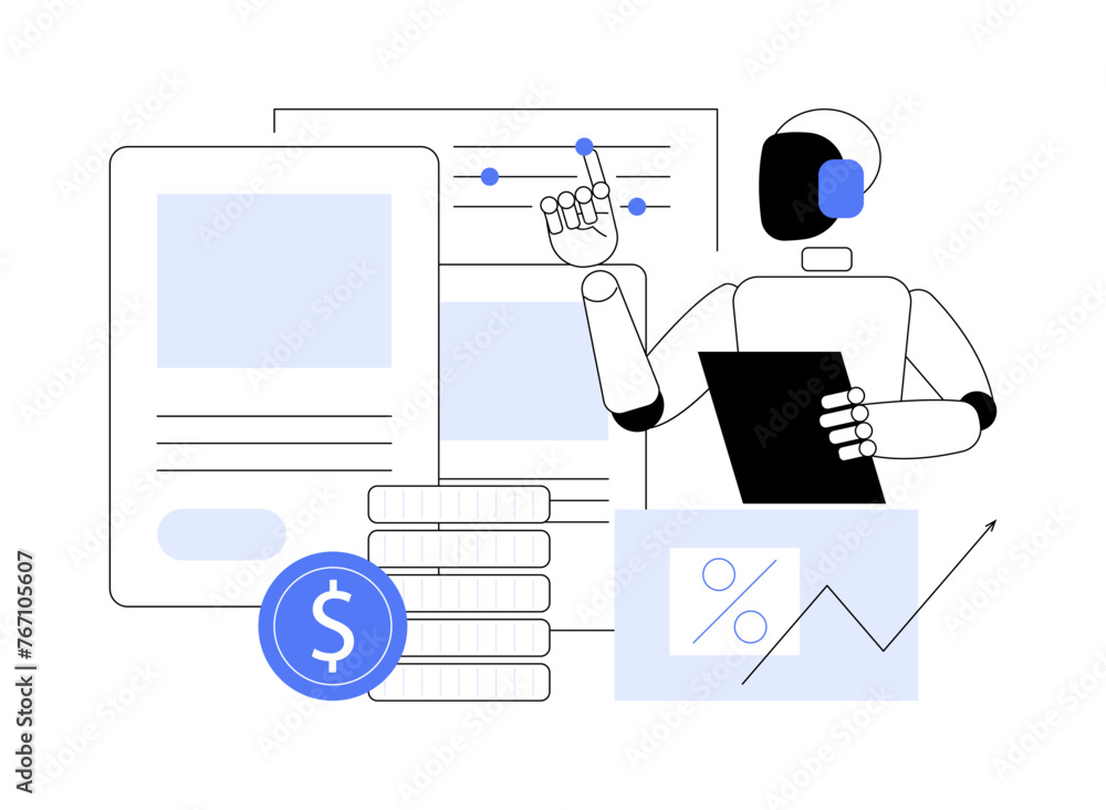Poster ai-backed dynamic pricing abstract concept vector illustration.