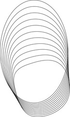 Oval with line warped. Technology design element